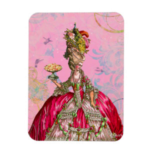Marie Antoinette en Hummingvogels in roze Magneet