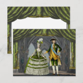 Marie-Antoinette en Louis XVI - Groen Briefkaart (Voorkant / Achterkant)