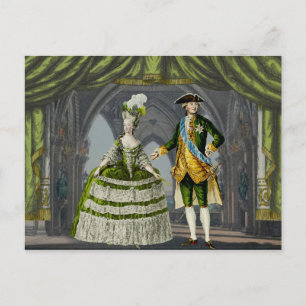 Marie-Antoinette en Louis XVI - Groen Briefkaart