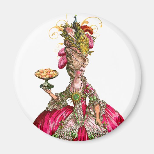 Marie Antoinette en pauwenmagneet Magneet (Voorkant)
