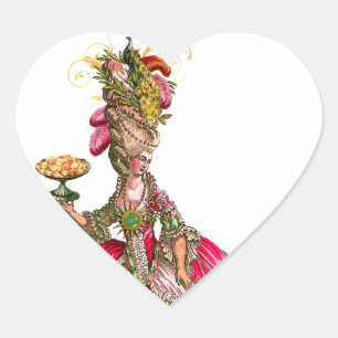 Marie Antoinette en Peacock Cake Stickers Labels
