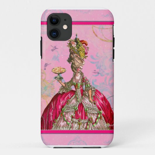 Marie Antoinette en Peacock Case-Mate iPhone Case (Achterkant)