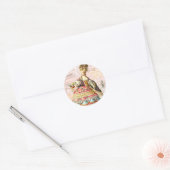 Marie Antoinette en Pink Paris Ronde Sticker (Envelop)