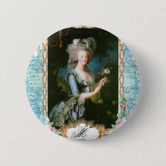 Marie Antoinette en Roses Ronde Button 5,7 Cm (Voorkant)