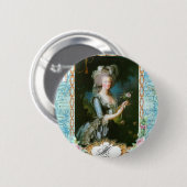 Marie Antoinette en Roses Ronde Button 5,7 Cm (Voorkant /achterkant)