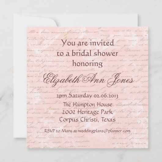 Marie Antoinette en Roze Roses Kaart (Achterkant)