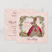 Marie Antoinette en Roze Roses Kaart (Voorkant / Achterkant)