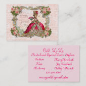 Marie Antoinette en Roze Roses Visitekaartje (Voorkant / Achterkant)