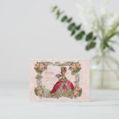 Marie Antoinette en Roze Roses Visitekaartje (Staand voorkant)
