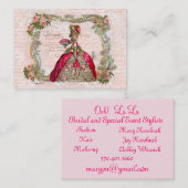 Marie Antoinette en Roze Roses Visitekaartje (Voorkant / Achterkant)