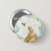 Marie Antoinette en Sparrow Ronde Button 5,7 Cm (Voorkant /achterkant)