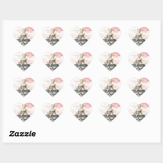 Marie Antoinette Envelope Heart Stickers (Vel)