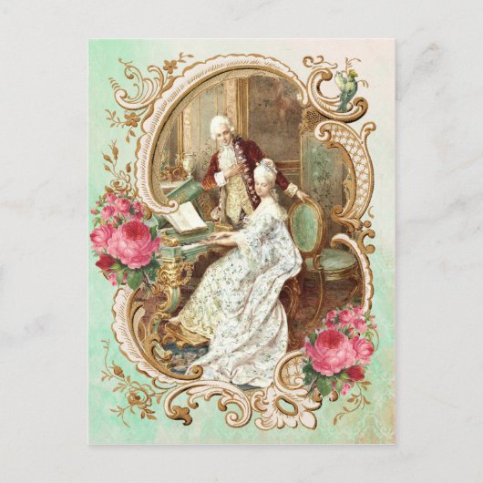 Marie Antoinette, Frans, Parijs, , rococo, piano Briefkaart (Voorkant)