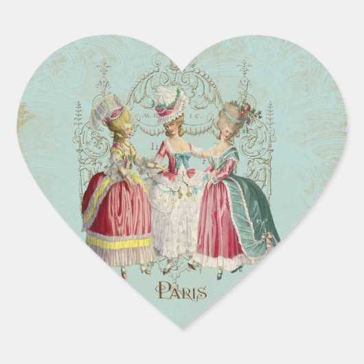 Marie Antoinette Frans Paris Dames Hart Sticker (Voorkant)