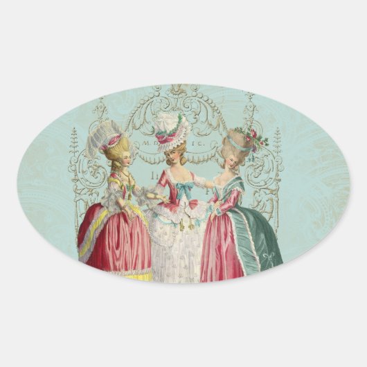 Marie Antoinette Frans Paris Dames Ovale Sticker (Voorkant)