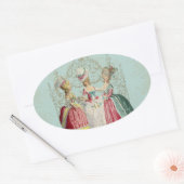 Marie Antoinette Frans Paris Dames Ovale Sticker (Envelop)