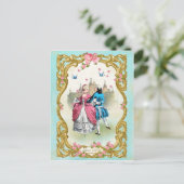 Marie Antoinette, Frans, rococo, roze, roos, dans Briefkaart (Staand voorkant)