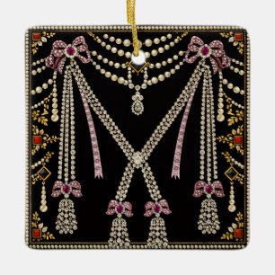 Marie Antoinette Franse geïnspireerde ontwerp met  Keramisch Ornament