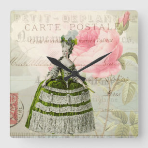 Marie Antoinette French Accent Wall Clock Vierkante Klok