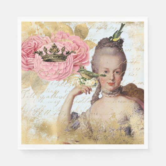 Marie Antoinette French inspireerde Shabby Party Servet (Voorkant)
