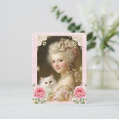 Marie Antoinette,French,Paris,cat,portrait ポストカード Briefkaart (Staand voorkant)