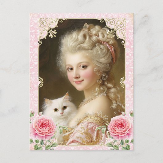 Marie Antoinette,French,Paris,cat,portrait ポストカード Briefkaart (Voorkant)