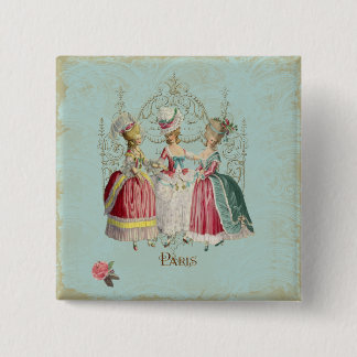 Marie Antoinette French Paris Dames Vierkante Button 5,1 Cm