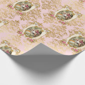 Marie Antoinette French Paris pink rococo roses ラッ Cadeaupapier (Hoek)