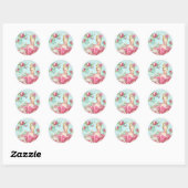 Marie Antoinette,French,Paris,pink,roses,portrait Ronde Sticker (Vel)