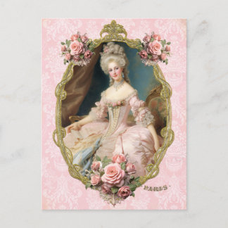 Marie Antoinette,French,Paris,portrait,roses ポストカー Briefkaart