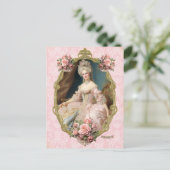 Marie Antoinette,French,Paris,portrait,roses ポストカー Briefkaart (Staand voorkant)