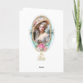 Marie Antoinette,French,Paris,portrait,roses 招待状 Bedankkaart (Achterkant)