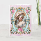 Marie Antoinette,French,Paris,portrait,roses 招待状 Bedankkaart (Voorkant)