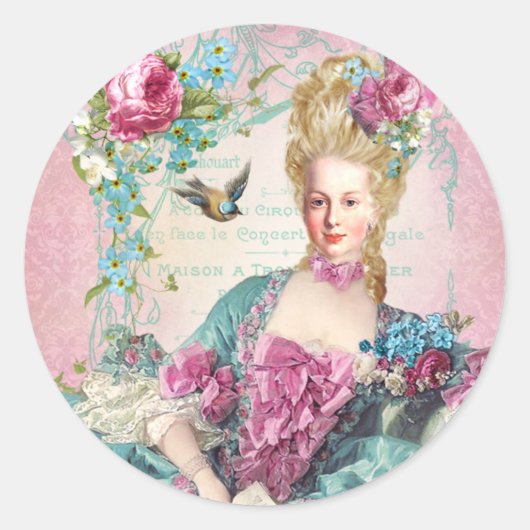Marie Antoinette,French,Paris,portrait,stickers Ronde Sticker (Voorkant)