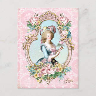 Marie Antoinette,French,Paris,rose,pink ポストカード Briefkaart