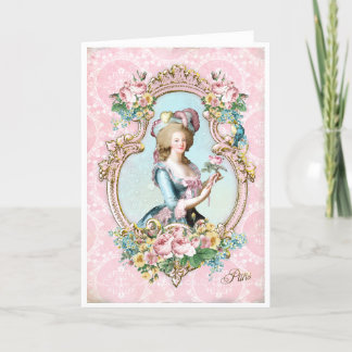 Marie Antoinette French Paris rose portrait カード Bedankkaart