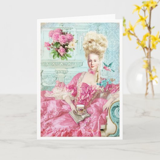 Marie Antoinette French Paris rose portrait Kaart (Gele Bloem)