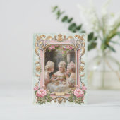 Marie Antoinette,French,Paris,tea,cake,rose ポストカード Briefkaart (Staand voorkant)