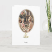 Marie Antoinette,French,Paris,tea,cake,roses 招待状 Bedankkaart (Achterkant)