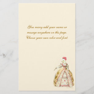 Marie Antoinette French Poodle Stationery Briefpapier