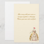 Marie Antoinette French Poodle Stationery Briefpapier (Voorkant / Achterkant)
