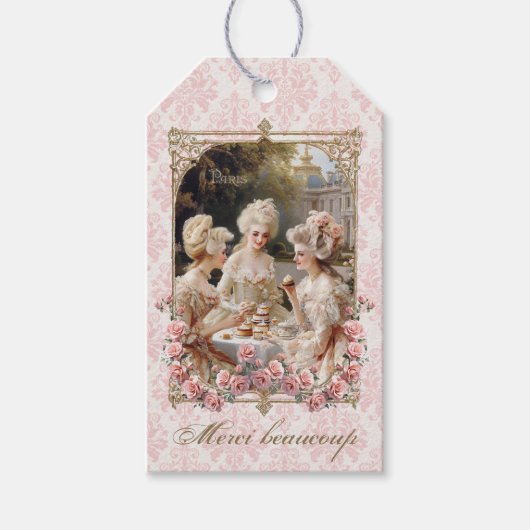 Marie Antoinette French roses tea cakes  ギフトタグ Cadeaulabel (Voorkant)