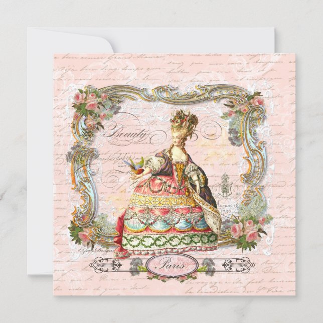 Marie Antoinette French Script and Pink Roses (Voorkant)