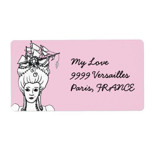 Marie Antoinette French Shipping Label (Voorkant)