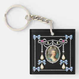 Marie Antoinette geïnspireerde kaart Koningin van Sleutelhanger