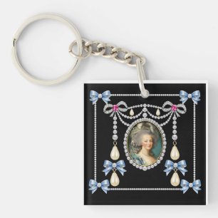 Marie Antoinette geïnspireerde kaart Koningin van  Sleutelhanger