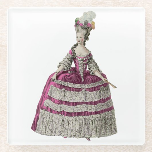 Marie Antoinette Glass Onderzetter (Voorkant)
