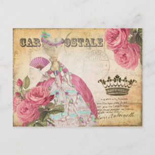 Marie Antoinette Gold Crown Roos Post Kaart