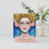 Marie Antoinette Gold Laat ze roze cupcake eten Briefkaart (Staand voorkant)