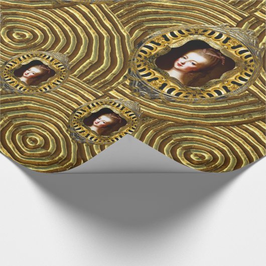 Marie Antoinette Gold Swirl Cadeaupapier (Hoek)